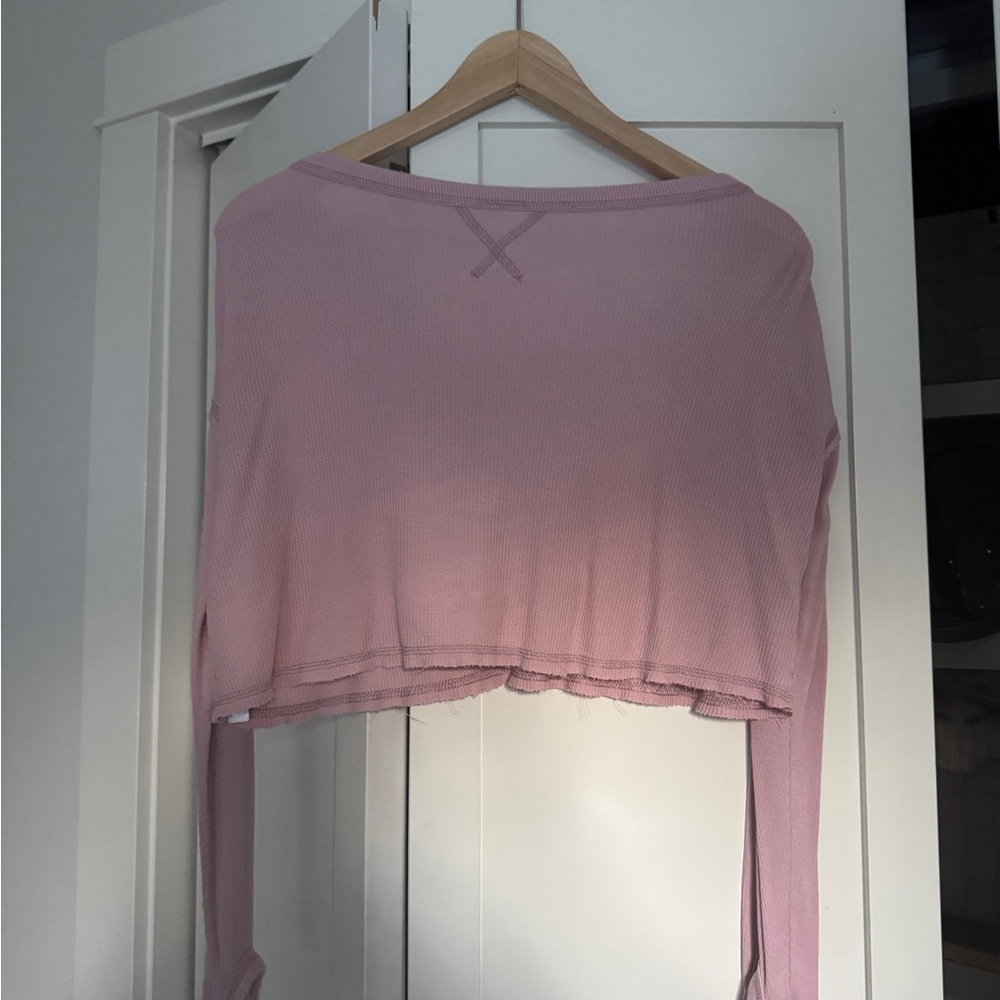 Urban Outfitters Mauve Long Sleeve Crop Top - Picture 2 of 3